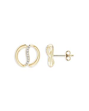 Natori 14k Yellow Gold Diamond Yin-yang Stud Earrings