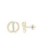 Natori 14k Yellow Gold Diamond Yin-yang Stud Earrings