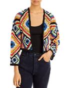 Alice And Olivia Anderson Cropped Boxy Crochet Cardigan