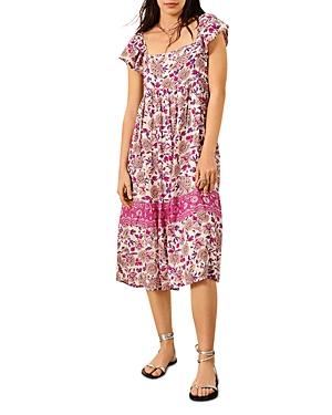 Ba & Sh Ysee Floral Print Midi Dress