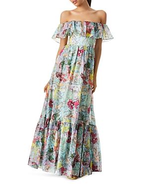 Alice And Olivia Tempie Ruffled Off-the-shoulder Dress