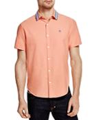 Penguin Original Brushed Oxford Short Sleeve Button Down Shirt With Stripe Collar - 100% Bloomingdale's Exclusive