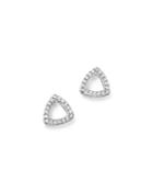 Diamond Triangle Stud Earrings In 14k White Gold, .20 Ct. T.w. - 100% Exclusive
