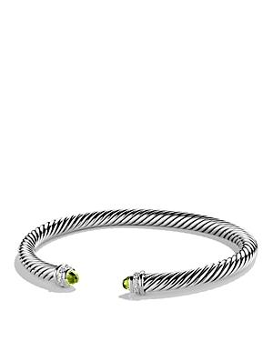 David Yurman Cable Classics Bracelet With Peridot & Diamonds