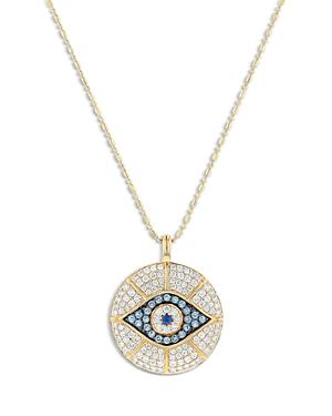 Bloomingdale's Multi Gemstone & Diamond Evil Eye Pendant Necklace In 14k Yellow Gold, 18 - 100% Exclusive