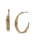 Allsaints Sculptural Feather Hoop Earrings