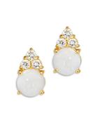 Bloomingdales Opal & Diamond Stud Earrings In 14k Yellow Gold - 100% Exclusive