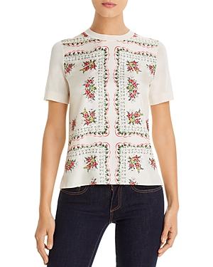 Tory Burch Floral Print Sweater
