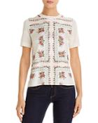 Tory Burch Floral Print Sweater