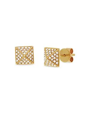Moon & Meadow 14k Yellow Gold Diamond Pyramid Stud Earrings - 100% Exclusive