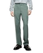 The Kooples Green Straight Cut Wool Suit Pants