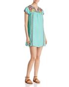 Johnny Was Vella Embroidered Linen Peasant Dress