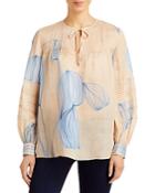 Lafayette 148 New York Eliza Printed Pintucked Blouse