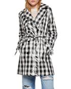 Bcbgeneration Gingham Double-breasted Trench Coat