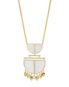 Charm & Chain Mother-of-pearl Pendant Necklace, 28