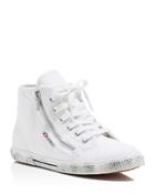Superga Cotdu Lace Up Double Zip High Top Sneakers