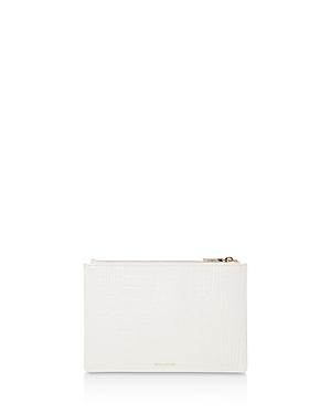 Whistles Shiny Small Croc-embossed Leather Clutch