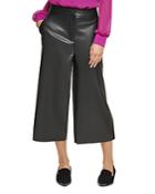 Dkny Faux Leather Wide Leg Cropped Pants