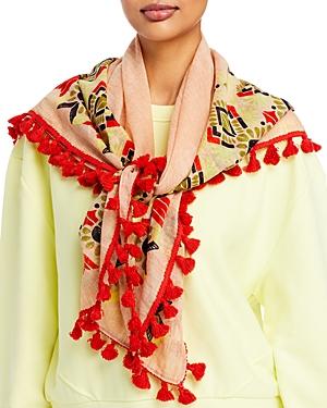 Fraas Geometric Tassel Trim Scarf