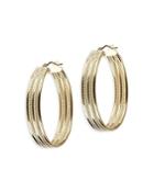 Bloomingdale's Made In Italy 14k Yellow Gold Etched Oval Hoop Earrings