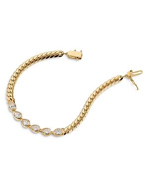 Nadri Zoe Pear Shape Cubic Zirconia & Curb Chain Flex Bracelet