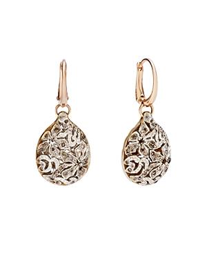 Pomellato Arabesque Earrings With Brown Diamonds In 18k Rose And White Gold