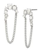 Allsaints Stone & Chain Oval Drop Earrings