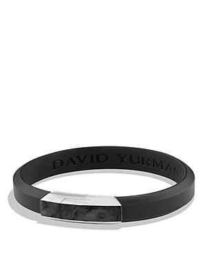 David Yurman Forged Carbon Rubber Id Bracelet In Black