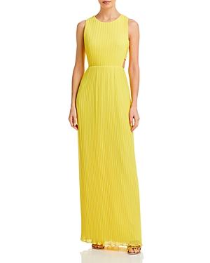 Bcbgmaxazria Raven Pleated Cutout Back Gown