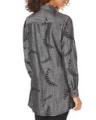 Foxcroft Cici Embroidered Button-front Tunic