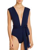 Haight Deep V-neck Crepe One Piece Swimsuit