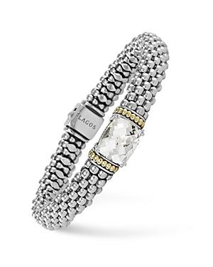 Lagos 18k Gold And Sterling Silver Prism White Topaz Rope Bracelet, 9mm