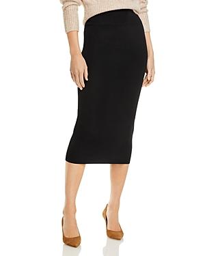 Aqua High Waist Ribbed Midi Skirt - 100% Exclusive