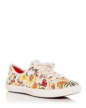 Kate Spade New York Women's Tennison Floral Embroidered Low Top Sneakers