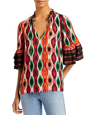 Alice And Olivia Julius Tiered Sleeve Top