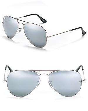 Ray-ban Aviator Sunglasses With Mirrored Lenses