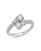 Diamond Bypass Ring In 14k White Gold, 1.0 Ct. T.w.
