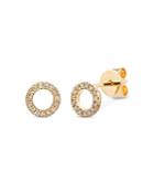 Aqua Pave Circle Stud Earrings In 18k Gold Vermeil Sterling Silver - 100% Exclusive