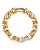 Roberto Coin 18k White & Yellow Gold Diamond Chain Link Bracelet
