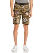 Hugo Dlorallo Cotton Floral Print Regular Fit Pleated Drawstring Shorts