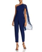 Adrianna Papell One-shoulder Cape Jumpsuit