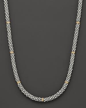 Lagos Caviar Mini Rope Necklace With 18 Kt. Stations, 18
