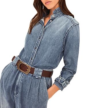 Ba & Sh Shine Ruffled Denim Shirt