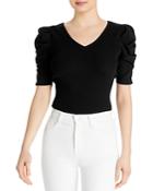 T Tahari Shirred Sleeve Sweater