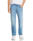 Emporio Armani Straight Fit Jeans In Light Wash