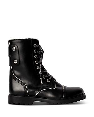 Zadig & Voltaire Women's Joe Round Toe Smooth Low-heel Combat Boots