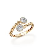 Diamond Pave Bypass Ring In 14k Yellow Gold, .16 Ct. T.w.