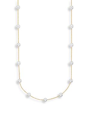 Bloomingdale's Cultured Freshwater Pearl Station Necklace In 14k Yellow Gold, 17 - 100% Exclusive