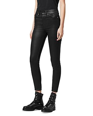 Allsaints Dax Skinny Jeans In Coated Black