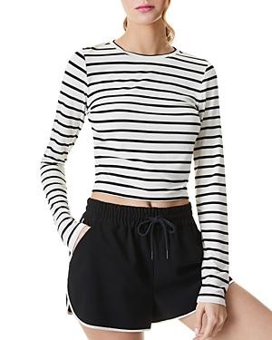 Alice And Olivia Delaina Cropped Stripe Tee